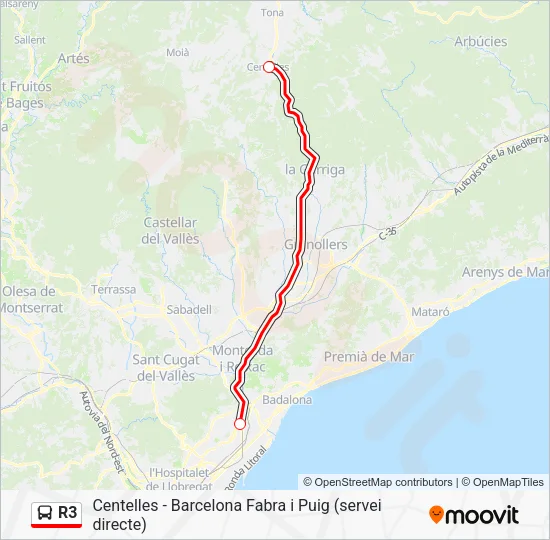R3 Bus Line Map
