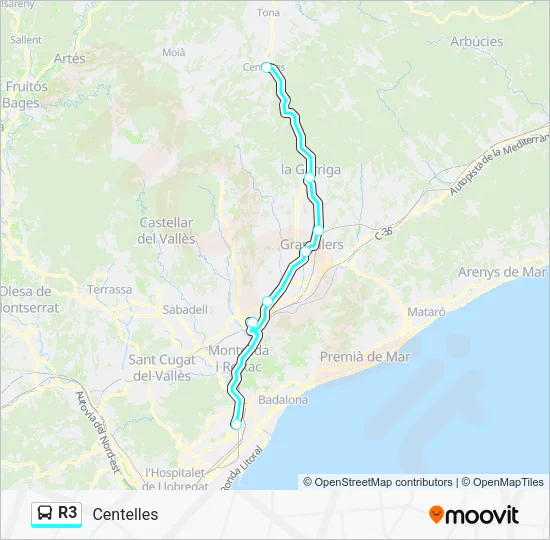 R3 Bus Line Map
