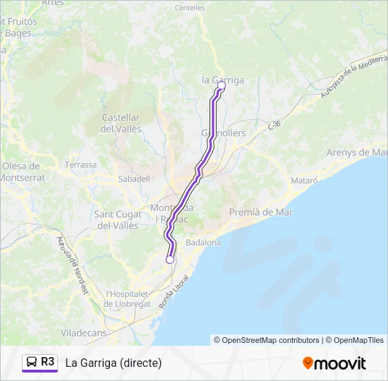 R3 Bus Line Map