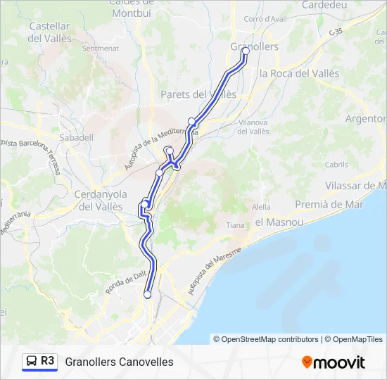 R3 Bus Line Map