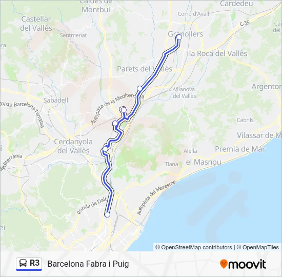 R3 Bus Line Map