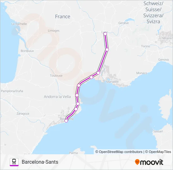 AVE INT. Train Line Map