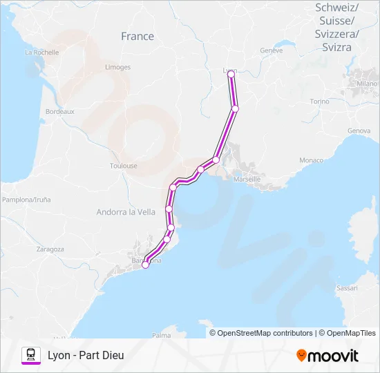 AVE INT. Train Line Map