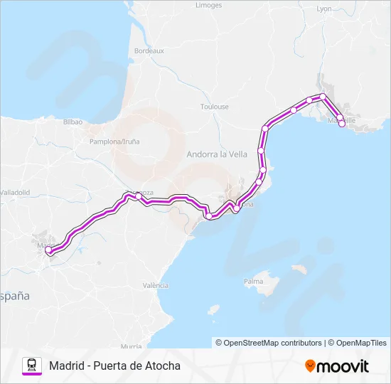 AVE INT. Train Line Map