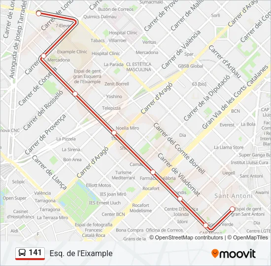 141 Bus Line Map