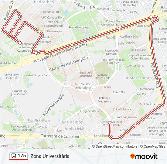 175 Bus Line Map