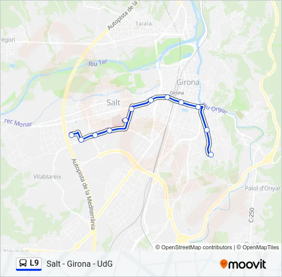 L9 Bus Line Map