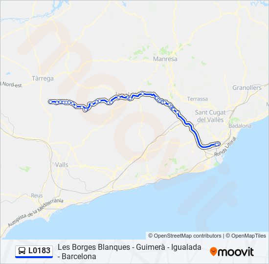 Mapa de L0183 de autobús