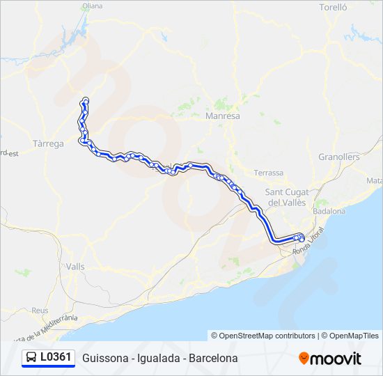 Mapa de L0361 de autobús