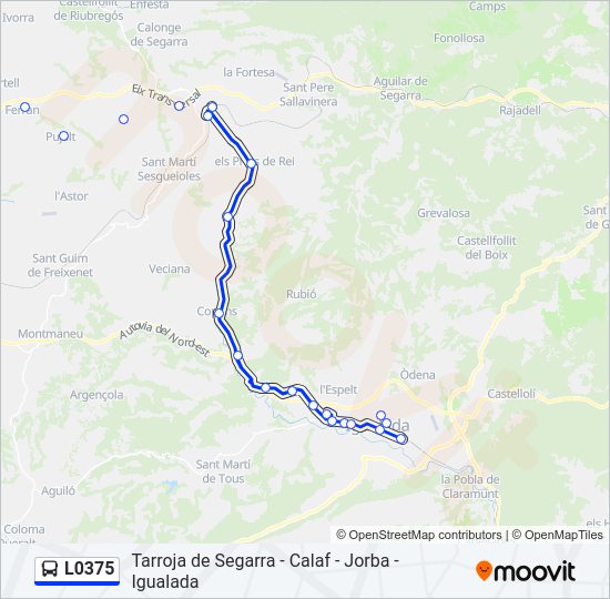 Mapa de L0375 de autobús