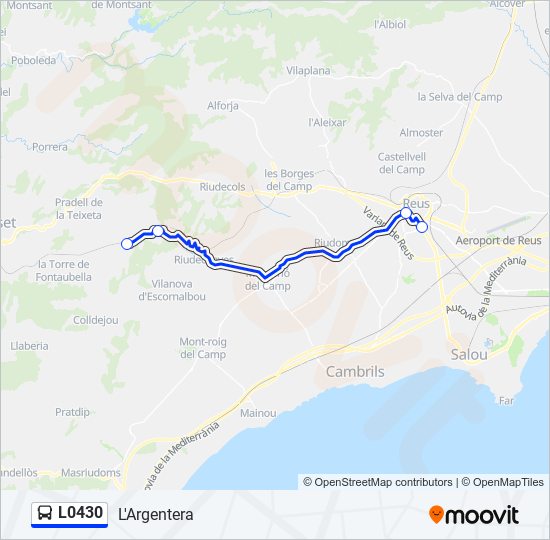 Mapa de L0430 de autobús