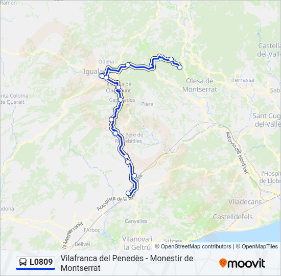 Mapa de L0809 de autobús