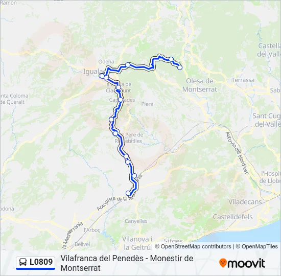 L0809 bus Mapa de línia