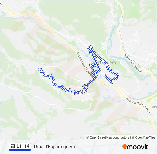 L1114 Bus Line Map