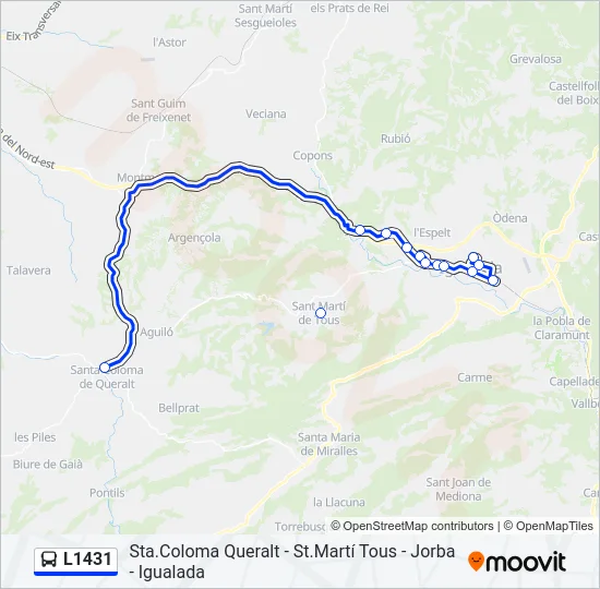 L1431 Bus Line Map