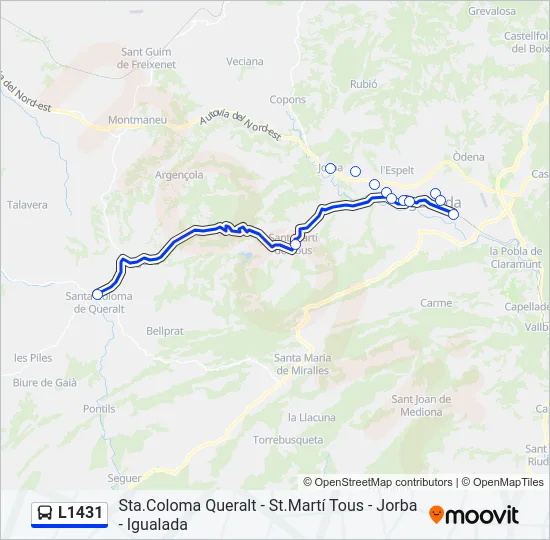 L1431 Bus Line Map