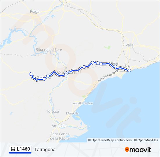 L1460 bus Mapa de línia