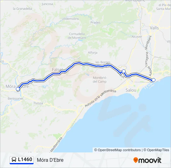 L1460 Bus Line Map