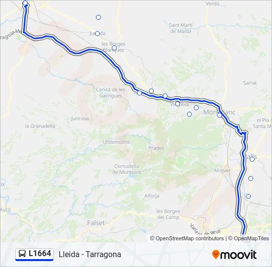 L1664 Bus Line Map