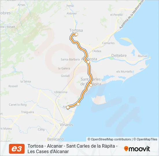 E3 Bus Line Map