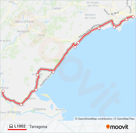 L1002 Bus Line Map