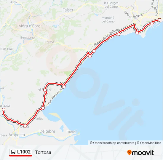 L1002 Bus Line Map