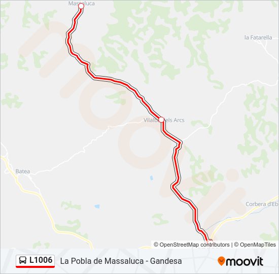 Mapa de L1006 de autobús