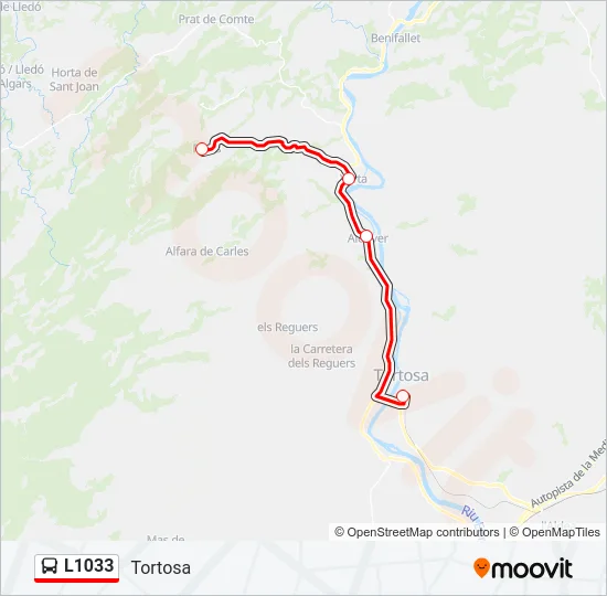 L1033 Bus Line Map