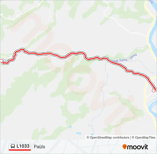 L1033 Bus Line Map