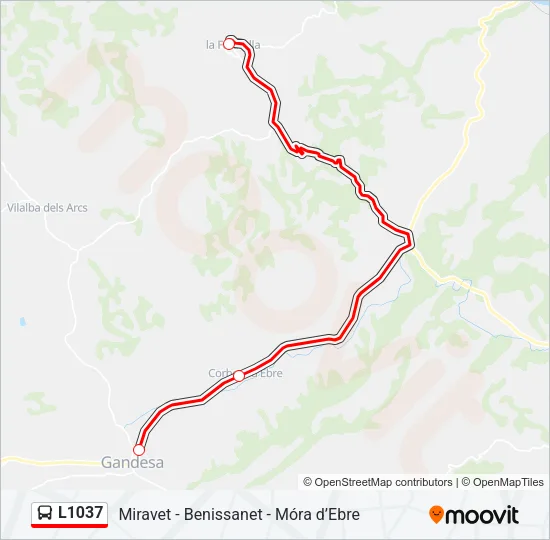 L1037 Bus Line Map