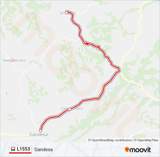 Mapa de L1553 de autobús