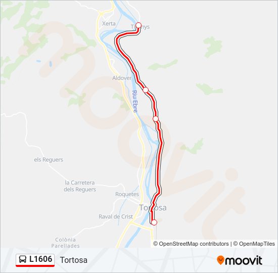 Mapa de L1606 de autobús