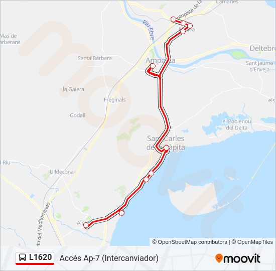 Mapa de L1620 de autobús