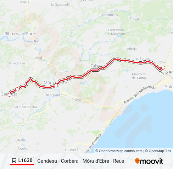 L1630 Bus Line Map