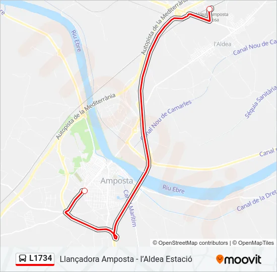 L1734 Bus Line Map