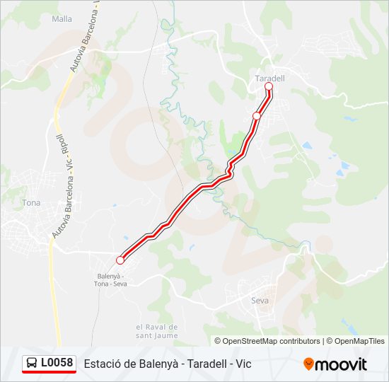 Mapa de L0058 de autobús