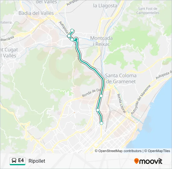 E4 Bus Line Map