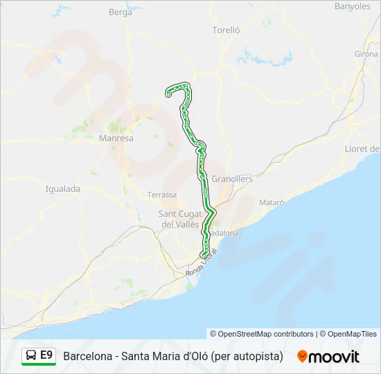E9 Bus Line Map