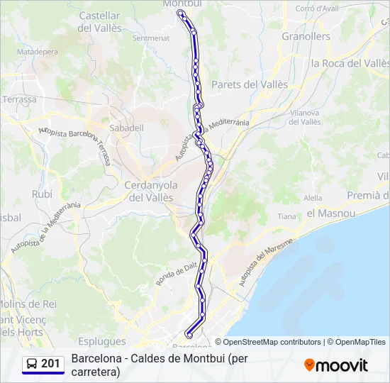 201 Bus Line Map