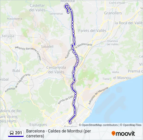 201 Bus Line Map