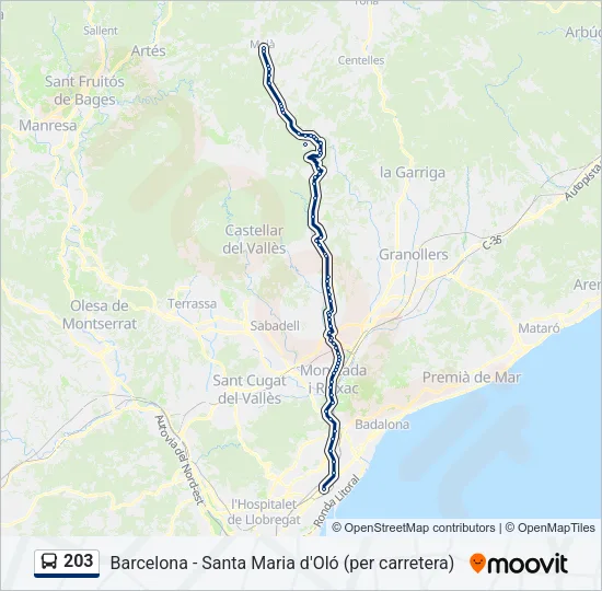 203 Bus Line Map