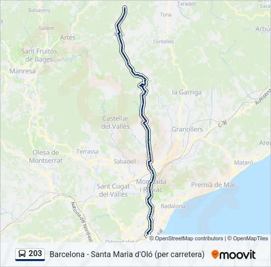 203 Bus Line Map