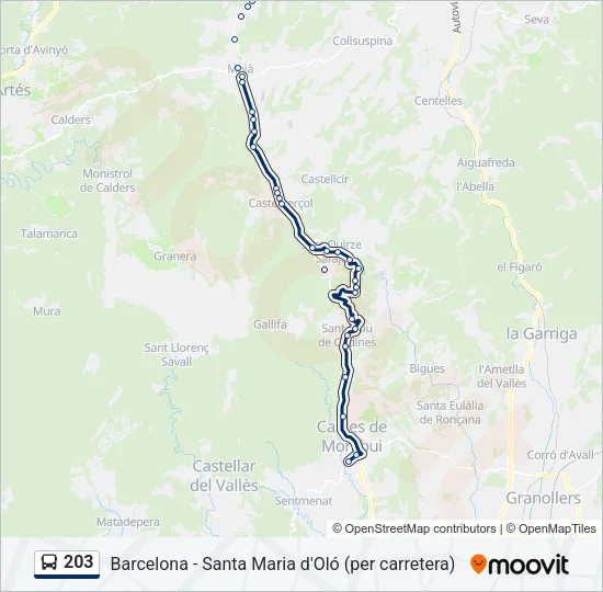 203 Bus Line Map