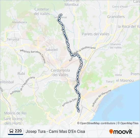 220 Bus Line Map