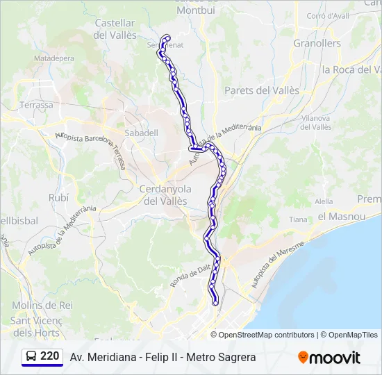 220 Bus Line Map