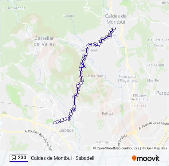230 Bus Line Map