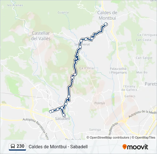230 Bus Line Map