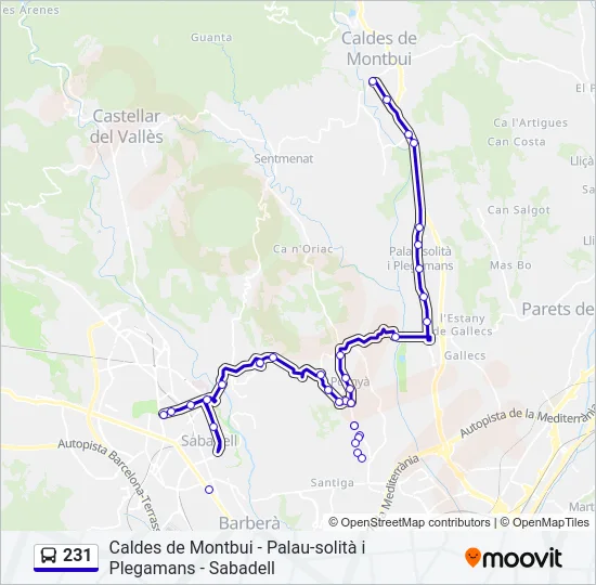 231 Bus Line Map