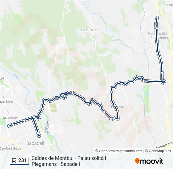 231 Bus Line Map