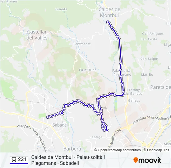231 Bus Line Map